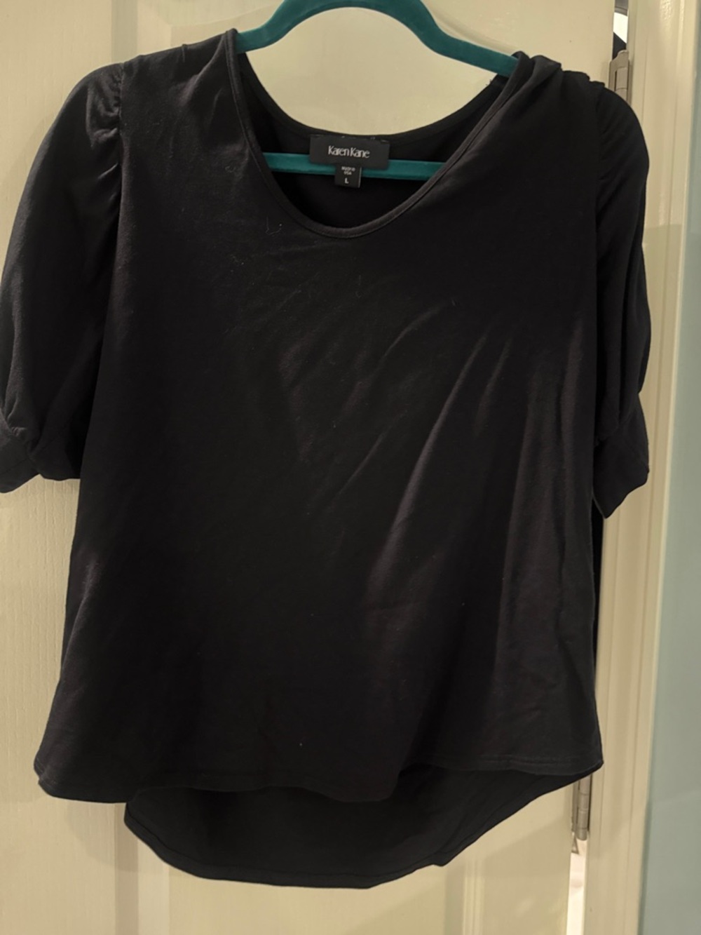 Karen Kane Black Short Sleeve Scoop Neck Tee